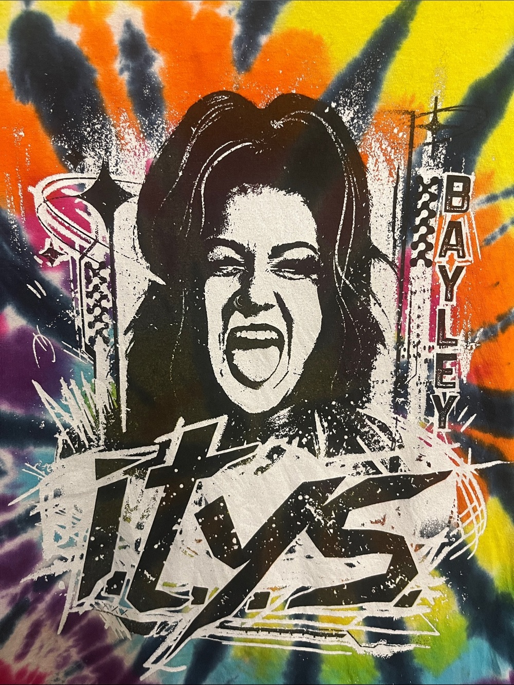 WWE Bayley Multicolor Tie-Dye Medium Shirt